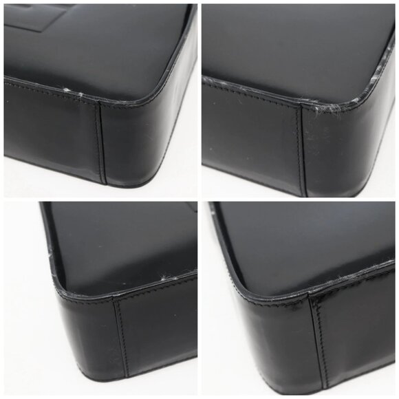 GUCCI Shoulder Bag Enamel Black Silver 001 3031 Auth 143306 - Picture 15 of 16